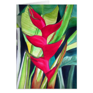 Heliconia Lobster Tropical Water Color Blume
