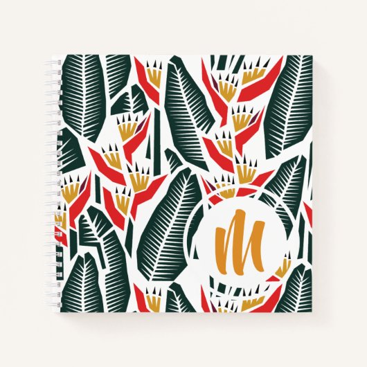 Heliconia Monogram Sketch|Journal Notizblock (Vorderseite)