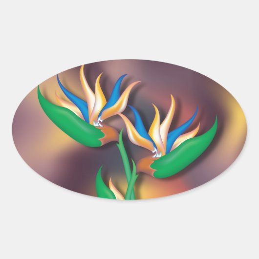 Heliconia Ovaler Aufkleber (Vorderseite)