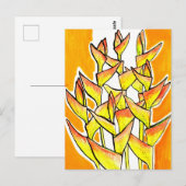 Heliconia Rostrata Tropische Blume Gelb Postkarte (Vorne/Hinten)