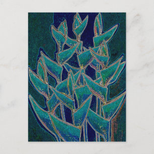Heliconia Rostrata Tropische Blume Kunst, Dichtung Postkarte