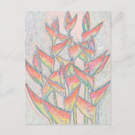 Heliconia Rostrata Tropische Blume Postkarte