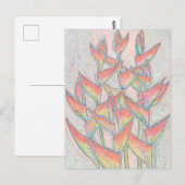 Heliconia Rostrata Tropische Blume Postkarte (Vorne/Hinten)
