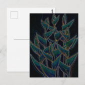 Heliconia Rostrata Tropische Blume Postkarte (Vorne/Hinten)