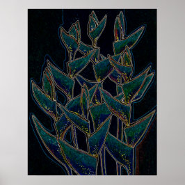 Heliconia Rostrata Tropische Pflanze Poster
