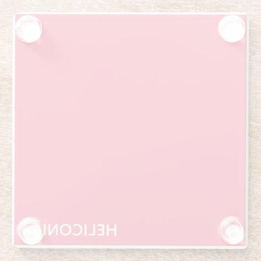 Heliconia roter Name Glasuntersetzer (Rückseite)