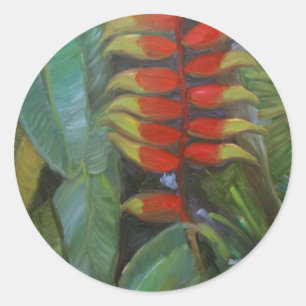 Heliconia Runder Aufkleber