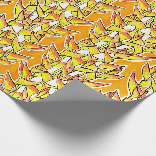 Heliconia Tropical Botanical Bold Floral Pattern Geschenkpapier (Ecke)