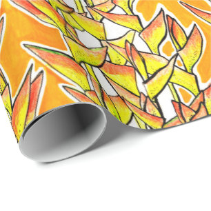 Heliconia Tropical Botanical Bold Floral Pattern Geschenkpapier