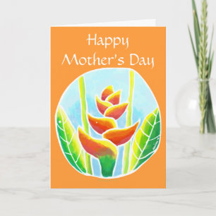 Heliconia tropische Blume MothersDay Karte