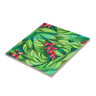 Heliconia tropisches Blumen Fliese