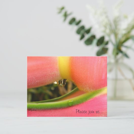 HeliconiaTropical Save the Date Wedding Cards Ankündigungspostkarte (Stehend Vorderseite)