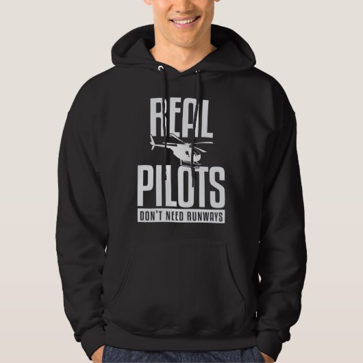 Helicopter Dont Need Runways Pilot Hoodie (Vorderseite)