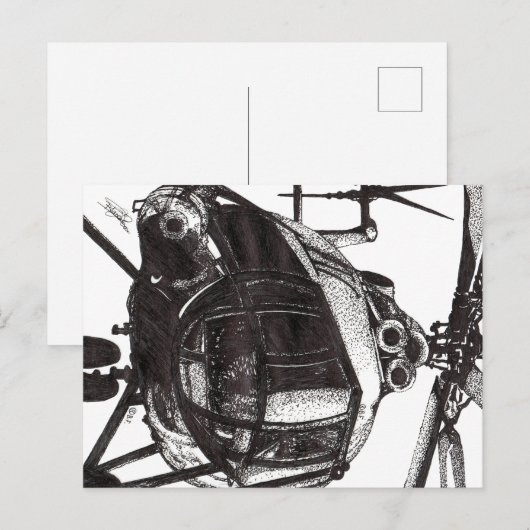 HELICOPTER FEIERTAGSPOSTKARTE (Vorne/Hinten)