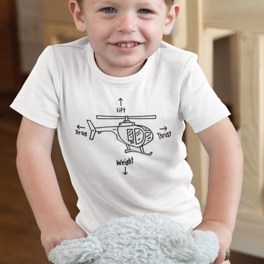 Helicopter Four Forces Flight Illustration Baby Strampler