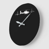 Helicopter Heartbeat for Pilots and Aviators Große Wanduhr (Winkel)