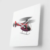 Helicopter Quadratische Wanduhr (Winkel)