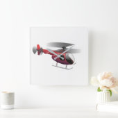 Helicopter Quadratische Wanduhr (Zuhause)