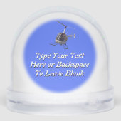 Helicopter Snow Globe Personalized Chopper Gifts Schneekugeln (Rückseite)