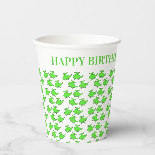 Helikopter Birthday Pappbecher (Vorderseite)