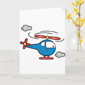 Helikopter Blau und Rot Karte (Gelbe Blume)