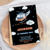 Helikopter Einladung zum Geburtstag Black BK