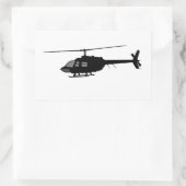 Helikopter Flying Silhouette - Farbanpassung Rechteckiger Aufkleber (Tasche)