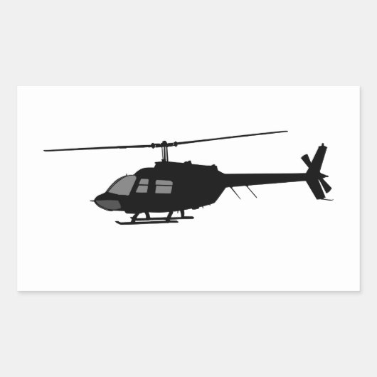 Helikopter Flying Silhouette - Farbanpassung Rechteckiger Aufkleber (Vorderseite)