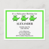 Helikopter-Geburtstagspartei Einladungspostkarte (Vorderseite)