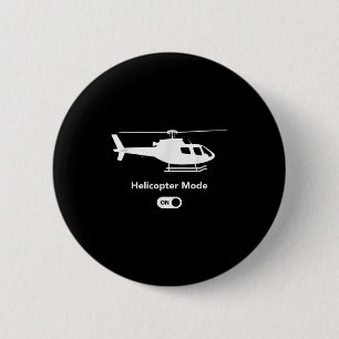 Helikopter-Modus On - Funny Airplane Aviation Desi Button