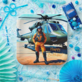 Helikopter-Pilot Geburtstag Pappteller (Party)