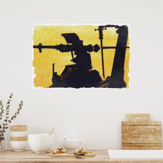 Helikopter-Rotor - Sunset Poster (Küche)