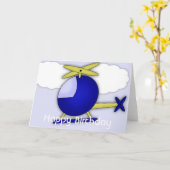 Helikopter Themed Happy Geburtstagskarte Karte (Gelbe Blume)