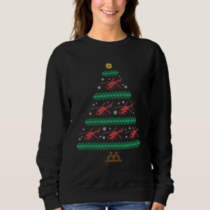 Helikopter Ugly Christmas Pilot Xmas Baum Geschenk Sweatshirt
