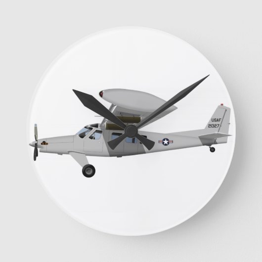 Helio AU-24 Stallion 451451 Runde Wanduhr (Vorderseite)