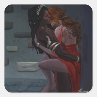 Helion und die Lady des Herbstes Quadratischer Aufkleber