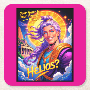 Helios. Rechteckiger Pappuntersetzer