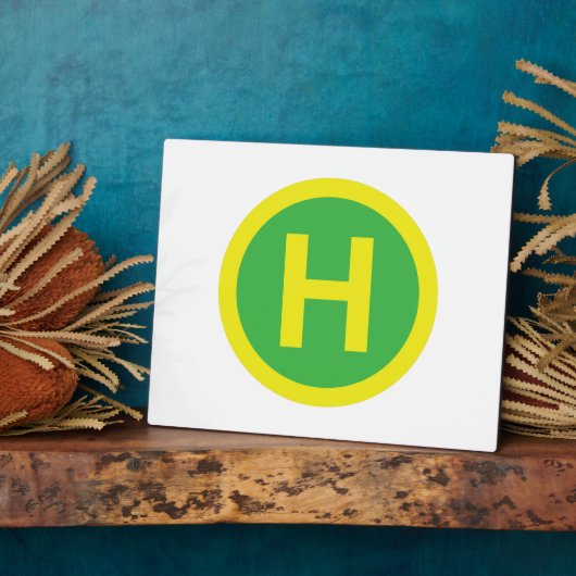 Helipad Sign Fotoplatte (Seite)