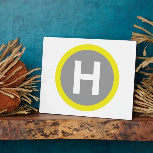 Helipad Sign Fotoplatte (Seite)