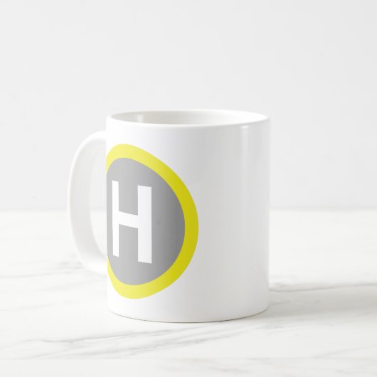 Helipad Sign Kaffeetasse (Vorderseite Links)