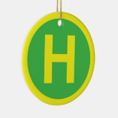 Helipad Sign Keramik Ornament (Rechts)