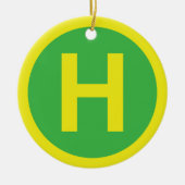 Helipad Sign Keramik Ornament (Vorne)