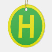 Helipad Sign Keramik Ornament (Links)
