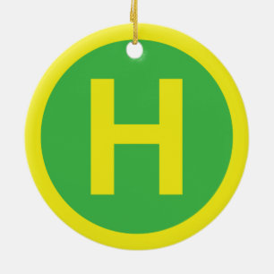 Helipad Sign Keramik Ornament