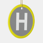 Helipad Sign Keramik Ornament (Rechts)