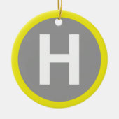 Helipad Sign Keramik Ornament (Vorne)