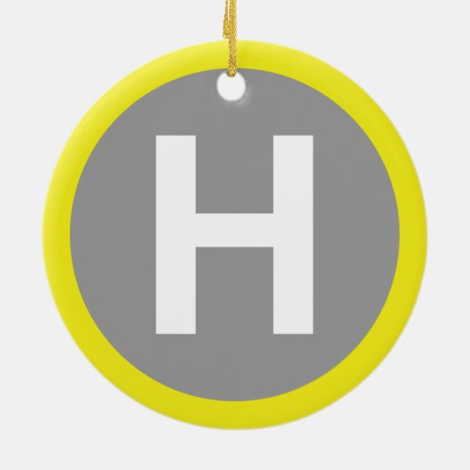 Helipad Sign Keramik Ornament (Hinten)