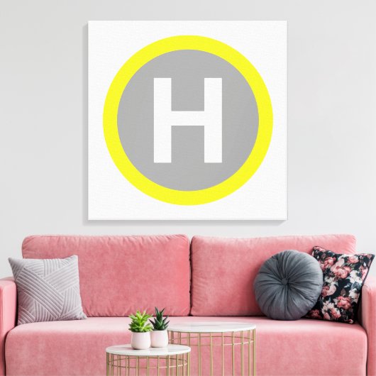Helipad Sign Leinwanddruck (Insitu (Wohnzimmer))