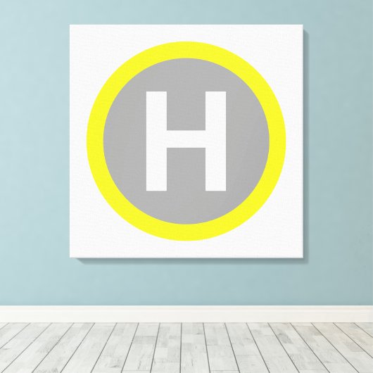 Helipad Sign Leinwanddruck (Insitu (Holzboden))