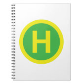 Helipad Sign Notizblock (Vorderseite)